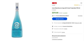 Licor Hpnotiq 750ml por $399 | Oferta Walmart