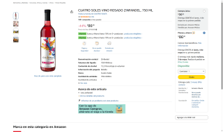 Vino Rosado Cuatro Soles por $86 | Oferta Amazon