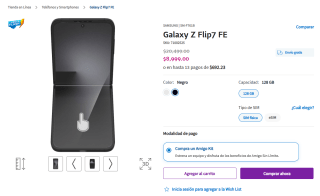 Samsung Galaxy Z Flip7 FE 128GB por $8,999 en Telcel