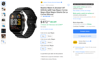 Realme Watch 5 AMOLED 1.97" por $872 | Oferta Mercado Libre