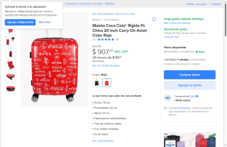 Maleta Coca Cola 20 Inch Rígida Roja por $907 | Mercado Libre