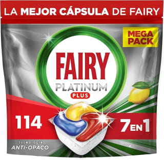 140 cápsulas Fairy Platinum Plus Limón lavavajillas por 19,99€