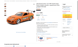Jada 1:32 1995 Toyota Supra por $189 | Oferta Amazon