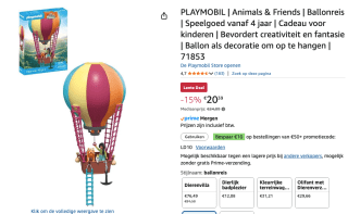 PLAYMOBIL Dieren & Vrienden - Ballonreis voor 20,39 bij Amazon