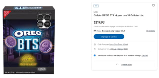 Galletas OREO BTS 14 pzas por $220 en Sam's Club