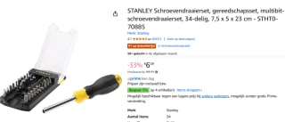 Stanley Multibit Schroevendraaier 35-delig voor €6,09 bij Amazon
