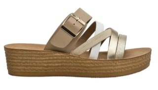 Sandalias Punta Abierta Mujer Bruno Rossi Beige $6.990 disponible en Dimarsa, Chile