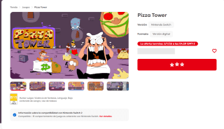 Pizza Tower por $114 | Oferta Nintendo eShop
