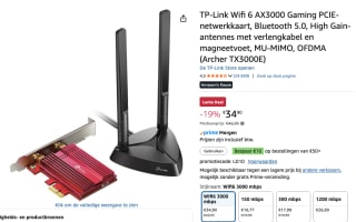 TP-Link Wifi 6 AX3000 Gaming PCIE-netwerkkaart voor €34,90 bij Amazon