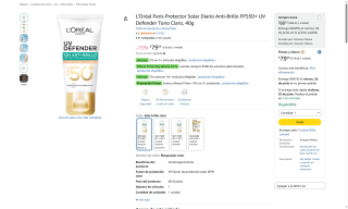 Protector Solar L'Oréal Anti-Brillo por $80 | Oferta Amazon