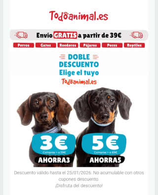 5€ o 3€ descuento según importe de tu compra