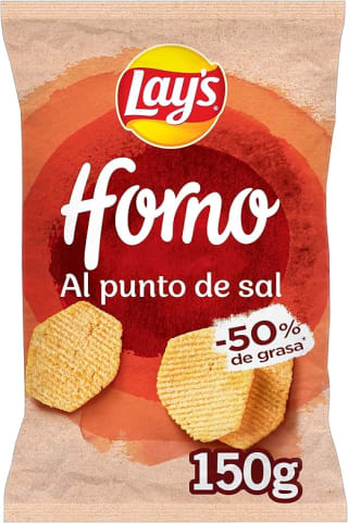 3 bolsas Lay's Horno, Patatas al horno al punto de sal 150gr por 3,38€