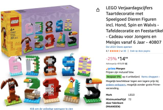 LEGO Verjaardagscijfers 40807 voor €14,99 bij Amazon