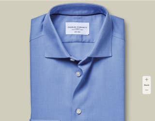Chemise en coton et lin sans repassage - Bleu moyen à 84,95€