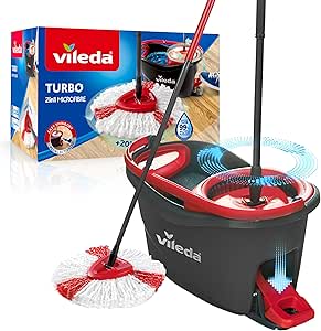 Vileda Turbo, Set de fregona con Cubo, Pedal y Palo telescópico por 29.99€