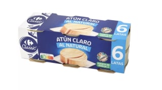 3X2 Atún claro al natural Carrefour pack de 6 por 7,50€