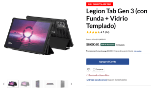 Lenovo Legion Tab Gen 3 256GB por $8,000 | Funda + Vidrio
