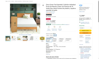 Colchón Individual Memory Foam 20cm por $2299 | Amazon