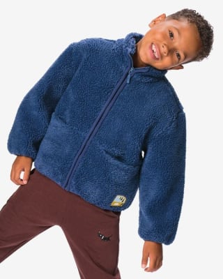 Teddy vest paars, blauw of olijf voor €19,99 bij HEMA