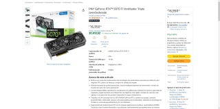 PNY GeForce RTX 5070 Ti 16GB GDDR7 por $16,950 | Oferta Amazon