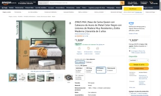 Base de Cama MX Queen con Cabecera por $1,929 | Oferta Amazon