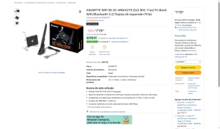 Tarjeta PCIe WiFi 6E por $719 | Oferta Amazon