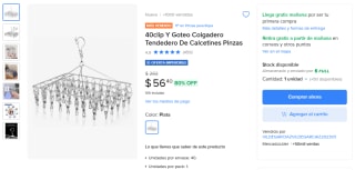 40clip Goteo Colgadero 40 Calcetines por $56 | Mercado Libre