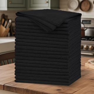 20 Pack Black Microfibre Cleaning Cloths Lint-Free Absorbent Car & Household Towels