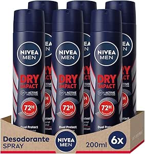 6 botes NIVEA MEN Pack ahorro Dry Impact Spray Desodorante hombre 200ml por 11.61€