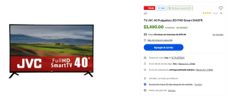 Smart TV JVC 40" LED FHD SI40FR por $3,130 | Walmart