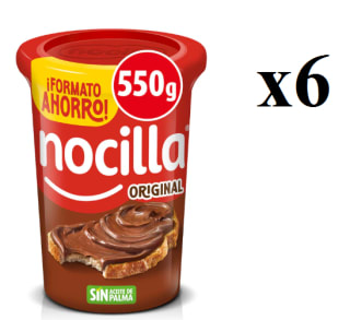 6 x Nocilla, Original, Crema al Cacao y Leche con Avellanas 550gr por 17.94€