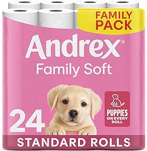 Andrex Family Soft Toilet Roll, 24 toilet rolls, available for £7.50 at Amazon UK, or