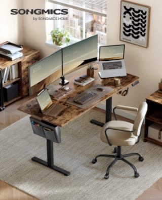 Songmics Escritorio eléctrico, altura ajustable, 160 x 70 cm, 4 alturas por 77.53€