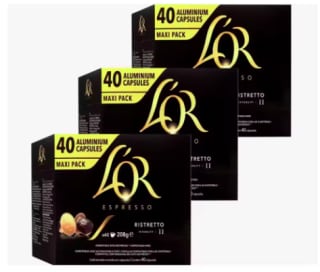 Pack L'Or Ristretto cápsulas café 120 unidades por 23,04€.