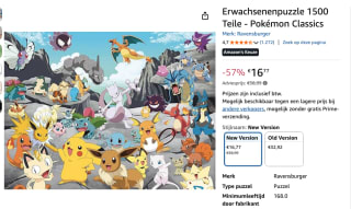 Pokémon Puzzle Classics 1500 Stukjes voor €16,77 bij Amazon