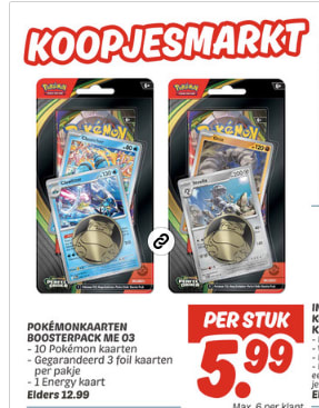 Pokemon checklane blister me03 voor €5,99 bij de Dekamarkt