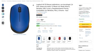 Logitech M170 Mouse Inalámbrico por $90 en Amazon