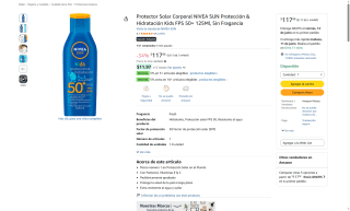 Protector Solar NIVEA SUN por $117 | Oferta Amazon
