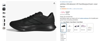Adidas Ultraboost 20 hardloopschoen voor heren voor €22,95 bij Amazon