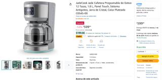 Cafetera JadeCook 1.8L por $569 | Oferta Amazon