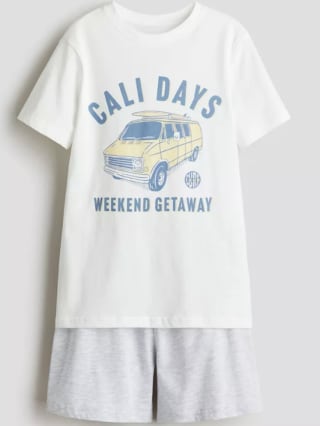 Pijama en punto de algodón Motivo Cali Days Rebaja $5.843 solo en H&M, Chile