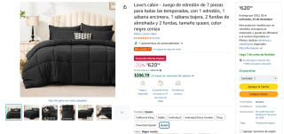 Juego Edredón 7 Piezas Queen Negro por $620 | Amazon