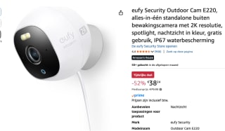 Eufy Outdoor IP-camera Pro voor €38,24 bij Amazon