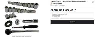 Kit Llave Trinquete SureBilt con Accionador de 1/4" por $99 | AutoZone