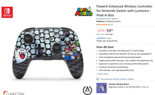 POWERA Controller NSW - Lum. Etched Mario Controller Nintendo Switch voor €39,99