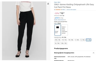 Only Life Easy dames broek voor €16,46 bij Amazon