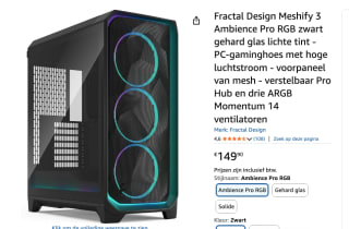 Fractal Design Meshify 3 Ambience Pro RGB TG voor €149,50 bij Amazon