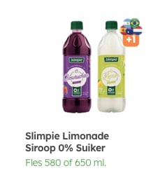 1+1 gratis op Slimpie Limonade Siroop bij de Dekamarkt