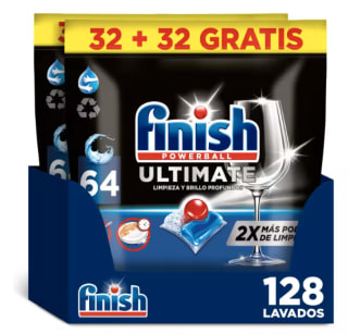 Finish Powerball Ultimate, 128 Pastillas Lavavajillas por 18.62€
