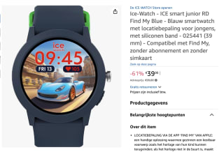 Ice-Watch ICE-Smart Junior 3.0 RD - Kindersmartwatch - 39 mm voor €39 bij Amazon